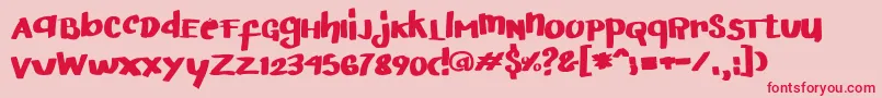 ArigatoHandwritten Font – Red Fonts on Pink Background