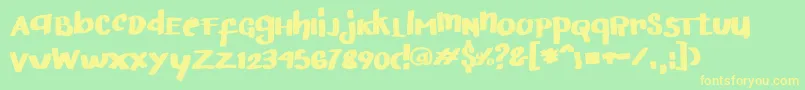 ArigatoHandwritten Font – Yellow Fonts on Green Background