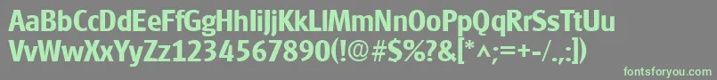 GlasgowBold-fontti – vihreät fontit harmaalla taustalla