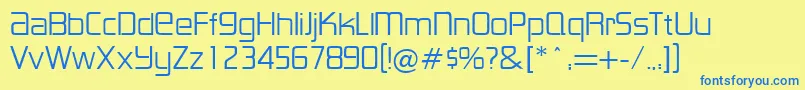 Weitere Informationen zur LancesterRegularDb-Schriftart LancesterRegularDb-Schriftart – Blaue Schriften auf gelbem Hintergrund