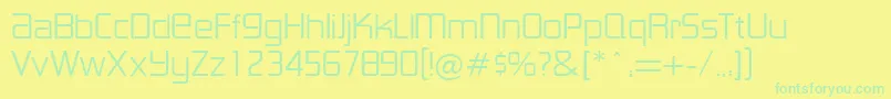 Fonte LancesterRegularDb – fontes verdes em um fundo amarelo