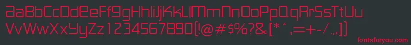 フォントLancesterRegularDb – 黒い背景に赤い文字
