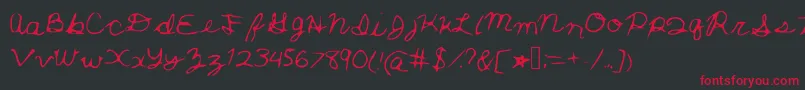 フォントThatswhathesaid – 黒い背景に赤い文字