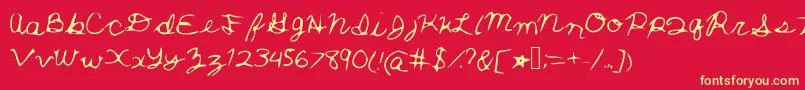 Thatswhathesaid-fontti – keltaiset fontit punaisella taustalla
