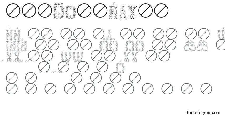 Schriftart VertogradUcs – Alphabet, Zahlen, spezielle Symbole