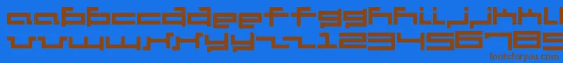 V5Cuadra2Thick Font – Brown Fonts on Blue Background