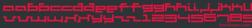V5Cuadra2Thick-fontti – punaiset fontit mustalla taustalla