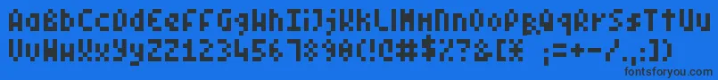 PixelSymtext Font – Black Fonts on Blue Background