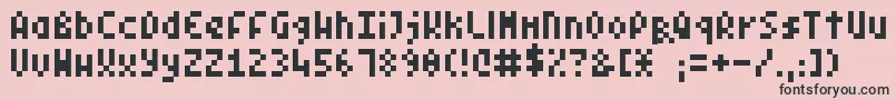 PixelSymtext-fontti – mustat fontit vaaleanpunaisella taustalla