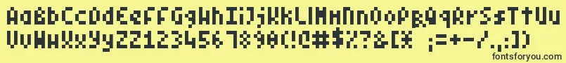 PixelSymtext Font – Black Fonts on Yellow Background