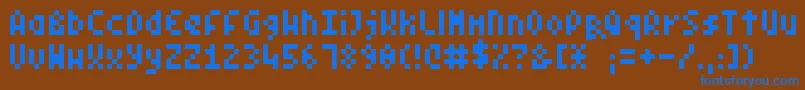 PixelSymtext Font – Blue Fonts on Brown Background