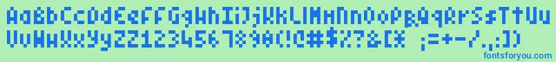 PixelSymtext Font – Blue Fonts on Green Background