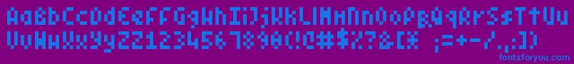 フォントPixelSymtext – 紫色の背景に青い文字