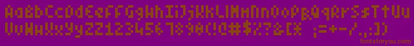 PixelSymtext-Schriftart – Braune Schriften auf violettem Hintergrund