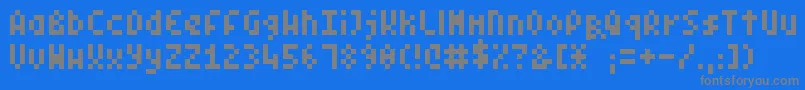 Czcionka PixelSymtext – szare czcionki na niebieskim tle