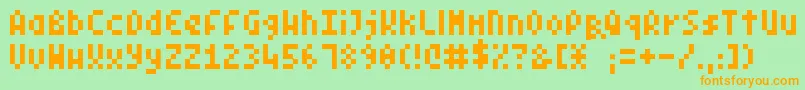 PixelSymtext Font – Orange Fonts on Green Background