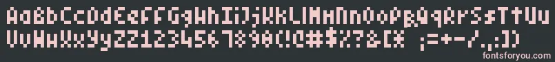フォントPixelSymtext – 黒い背景にピンクのフォント