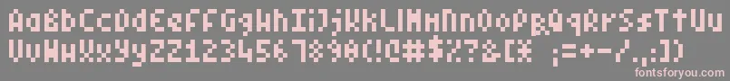 フォントPixelSymtext – 灰色の背景にピンクのフォント