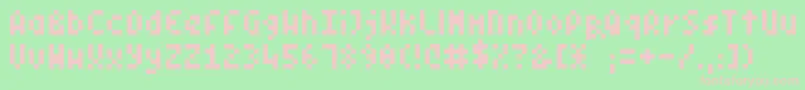 Fonte PixelSymtext – fontes rosa em um fundo verde