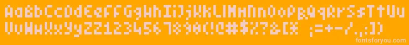PixelSymtext Font – Pink Fonts on Orange Background