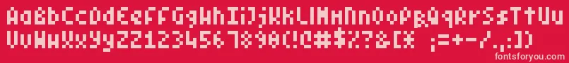 Czcionka PixelSymtext – różowe czcionki na czerwonym tle