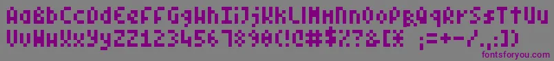 フォントPixelSymtext – 紫色のフォント、灰色の背景