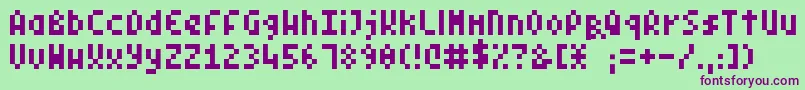 PixelSymtext Font – Purple Fonts on Green Background