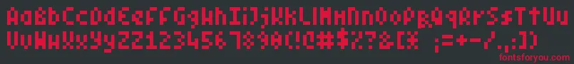 PixelSymtext-Schriftart – Rote Schriften auf schwarzem Hintergrund