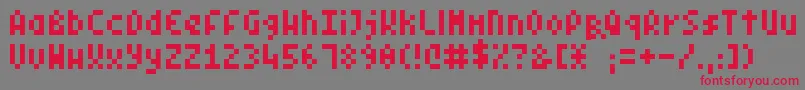 PixelSymtext Font – Red Fonts on Gray Background