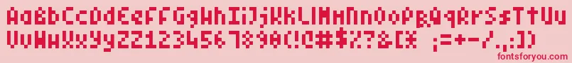フォントPixelSymtext – ピンクの背景に赤い文字