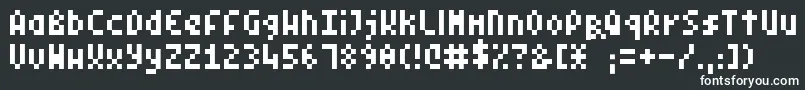 Czcionka PixelSymtext – białe czcionki na czarnym tle