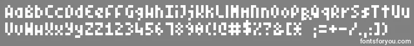 PixelSymtext-fontti – valkoiset fontit harmaalla taustalla