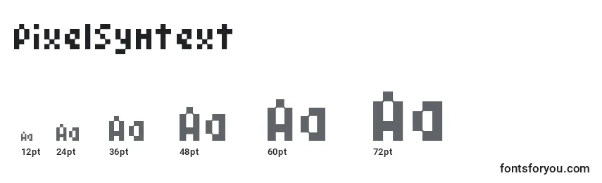 Größen der Schriftart PixelSymtext