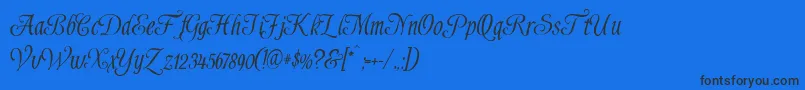 Shardee Font – Black Fonts on Blue Background