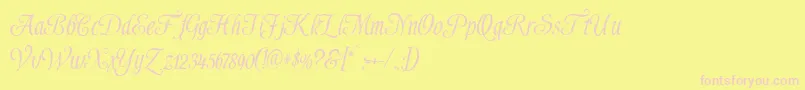 Shardee-fontti – vaaleanpunaiset fontit keltaisella taustalla