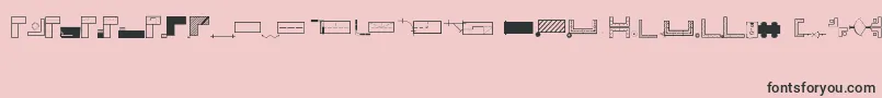OfficeplanningRegular-Schriftart – Schwarze Schriften auf rosa Hintergrund