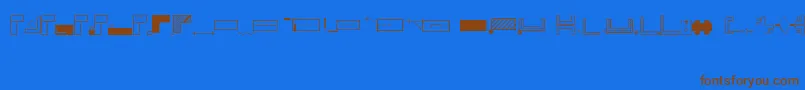 フォントOfficeplanningRegular – 茶色の文字が青い背景にあります。