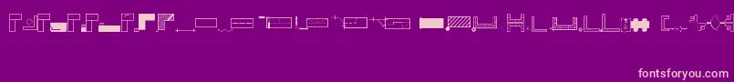 OfficeplanningRegular-Schriftart – Rosa Schriften auf violettem Hintergrund