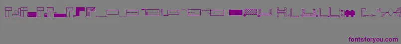 OfficeplanningRegular-Schriftart – Violette Schriften auf grauem Hintergrund