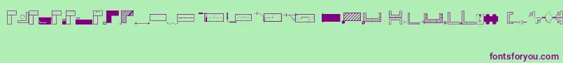 Fonte OfficeplanningRegular – fontes roxas em um fundo verde