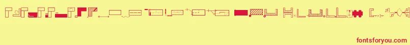 OfficeplanningRegular-fontti – punaiset fontit keltaisella taustalla
