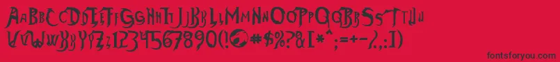 ThundercatsNormal Font – Black Fonts on Red Background