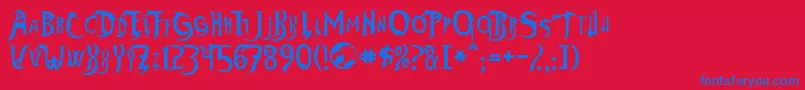 ThundercatsNormal Font – Blue Fonts on Red Background