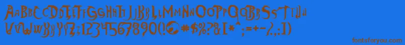 ThundercatsNormal Font – Brown Fonts on Blue Background