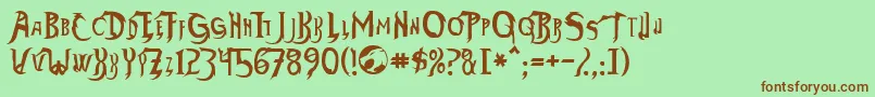 ThundercatsNormal Font – Brown Fonts on Green Background