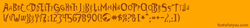 ThundercatsNormal Font – Brown Fonts on Orange Background
