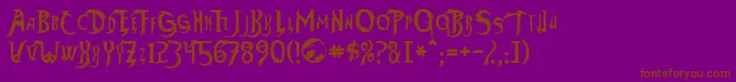 Czcionka ThundercatsNormal – brązowe czcionki na fioletowym tle