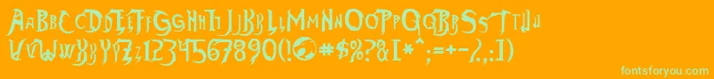 ThundercatsNormal Font – Green Fonts on Orange Background