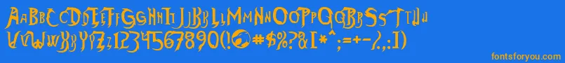 ThundercatsNormal Font – Orange Fonts on Blue Background