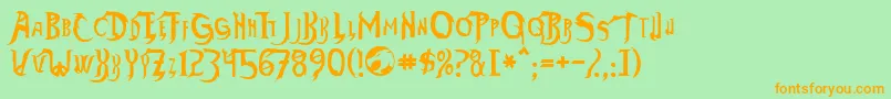 ThundercatsNormal Font – Orange Fonts on Green Background